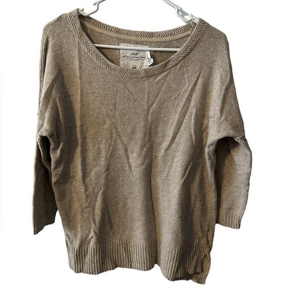 H&M L.O.G.G. oatmeal color oversized knit pullover sweater XS drop shoulder - Picture 1 of 7